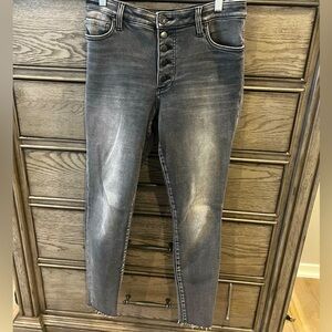 Washed black gray fab ab skinny
